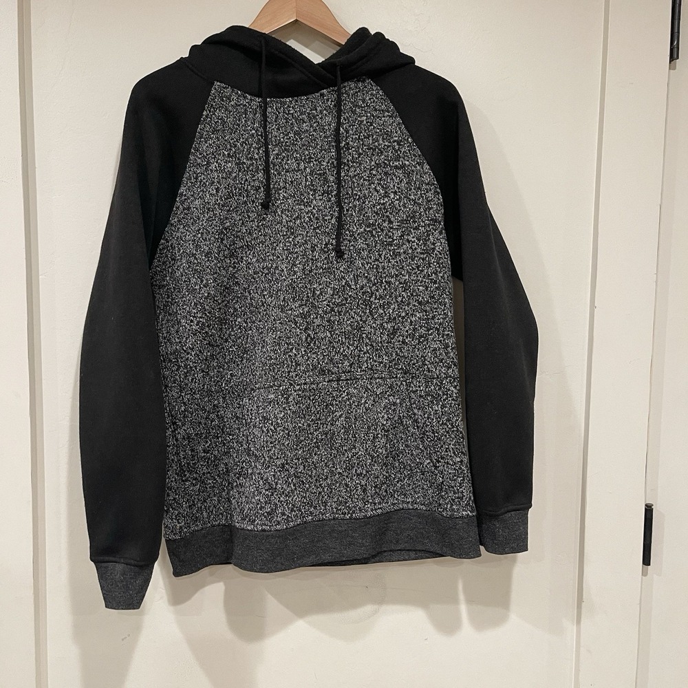 Brooklyn Cloth Men's Marled Knit Hoodie Black Grey Urban Cozy Core Streetwear M - Picture 2 of 9